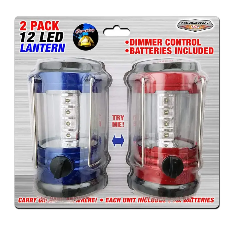 Blazing Ledz Camping Lantern – 12-Led Battery-Powered, Portable 2-Pack 1