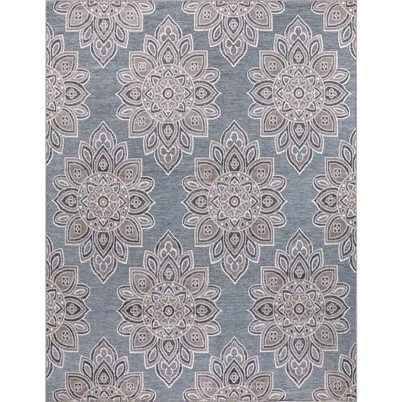 Blue Floral Indoor/Outdoor Area Rug – 8' X 10' Weather-Resistant Patio Or Living Space Rug By Stylewell 1