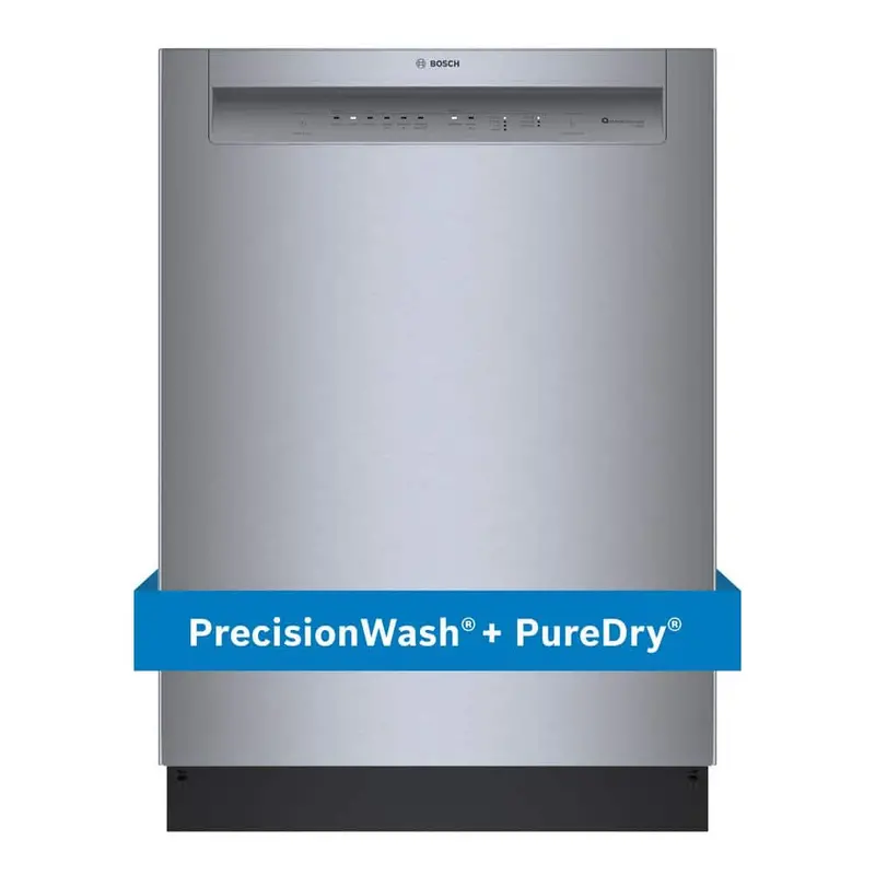 Bosch 100 Series 24-Inch Front-Control Dishwasher – Hybrid Stainless Tub, Stainless Steel Exterior, 50 Dba Operation 1