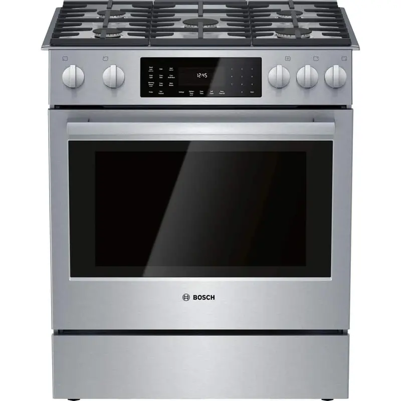 Bosch 800 Series 30-In Slide-In Dual Fuel Range – 4.6 Cu. Ft., Self-Cleaning Convection Oven, Stainless Steel 1