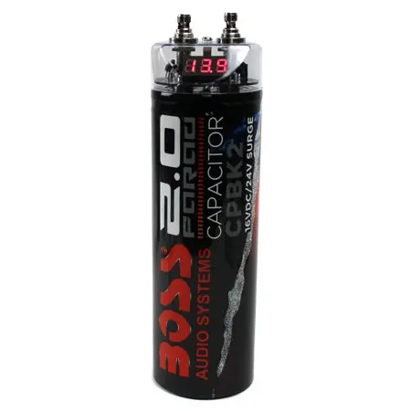 Boss Cpbk2 2-Farad High-Performance Capacitor With Digital Voltmeter – Black – Walmart Id 23852093 1