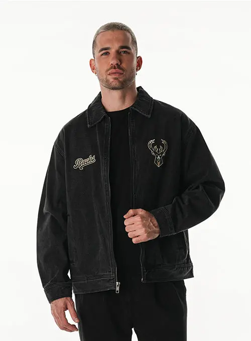 Bucks In Six X The Wild Collective Denim Jacket – Milwaukee Bucks 1