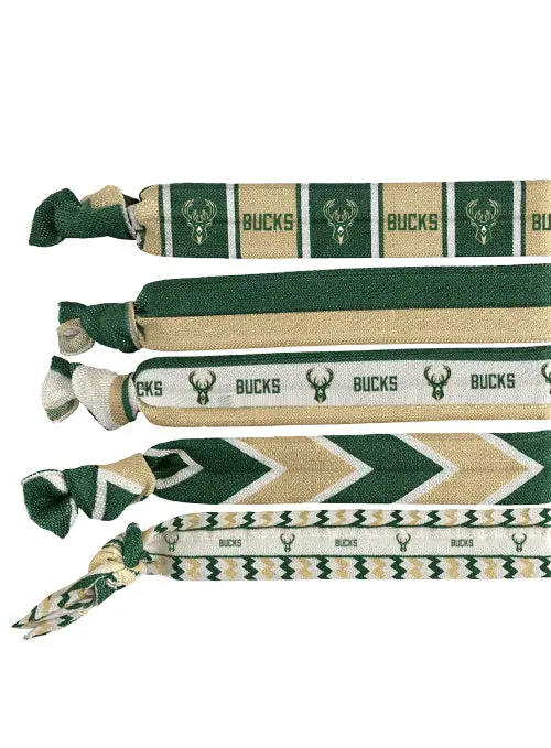 Bucks Pro Shop Knotted 5-Pack Hair Ties In Milwaukee Bucks Colors 1
