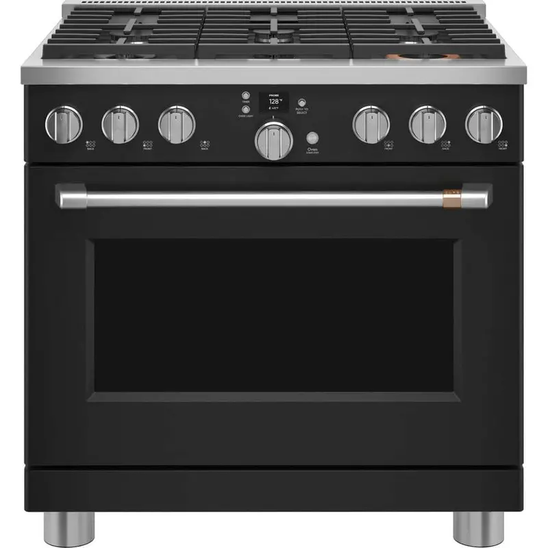 Café 36-Inch Smart Dual Fuel Range – 5.75 Cu. Ft., 6 Burners, Convection & Matte Black Finish 1