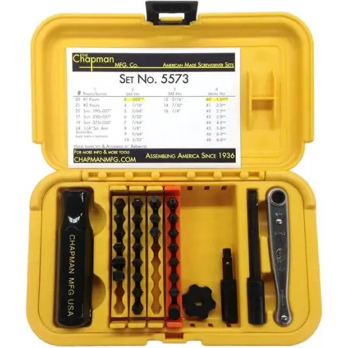 Chapman 5573 Deluxe Sae & Metric Hex Bit Screwdriver Set 1