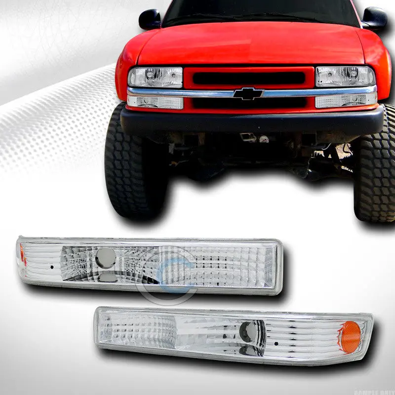 Chrome Amber Corner Turn Signal Lamps For 1998–2004 Chevrolet S10, Blazer, And Sonoma 1