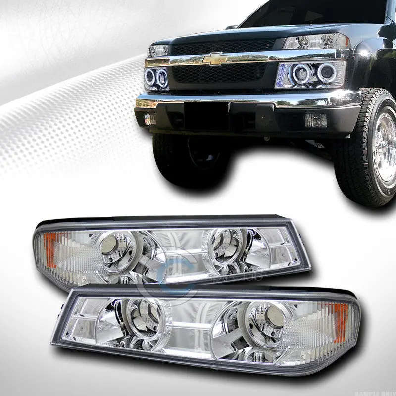 Chrome Amber Front Turn Signal And Corner Bumper Lights For 2004–2012 Chevy Colorado & Gmc Canyon 1