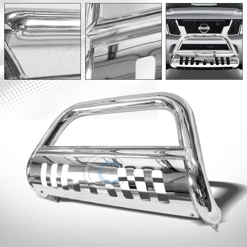 Chrome Bull Bar Brush Guard With Grille Protection For 2008–2012 Nissan Pathfinder 1