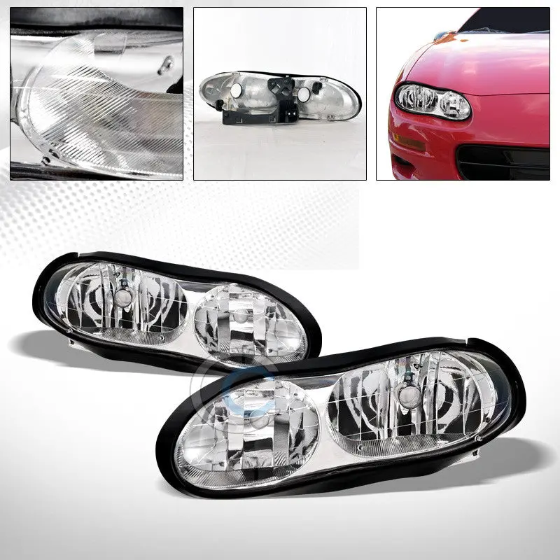 Chrome-Finished Crystal Headlight Kit – Left And Right Pair For 1998–2002 Chevrolet Camaro 1