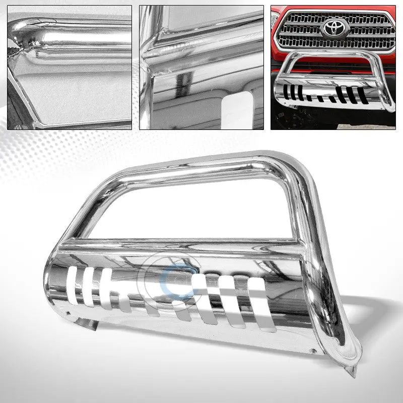 Chrome Steel Bull Bar Brush Guard For 2016–2017 Toyota Tacoma 1