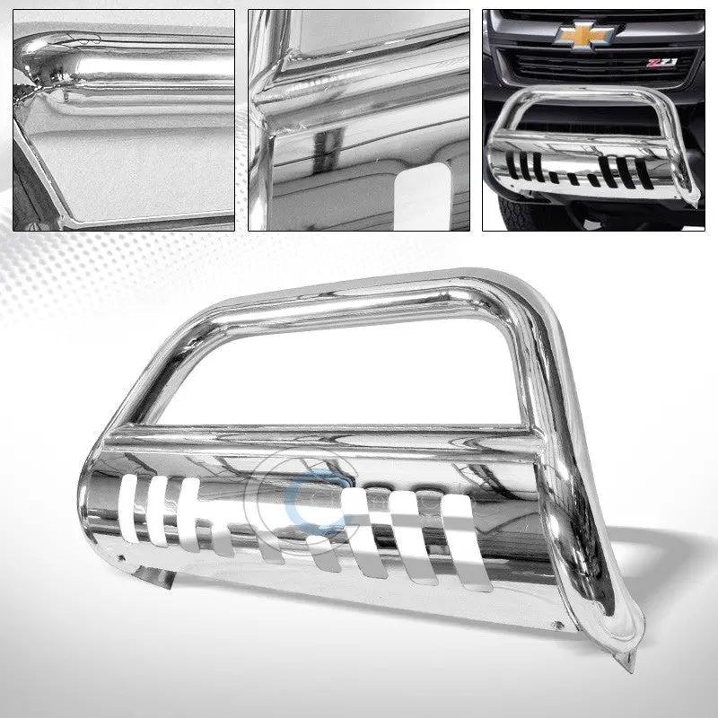 Chrome Steel Bull Bar Brush Guard With Grille Protection For 2015–2017 Chevrolet Colorado And Gmc Canyon 1