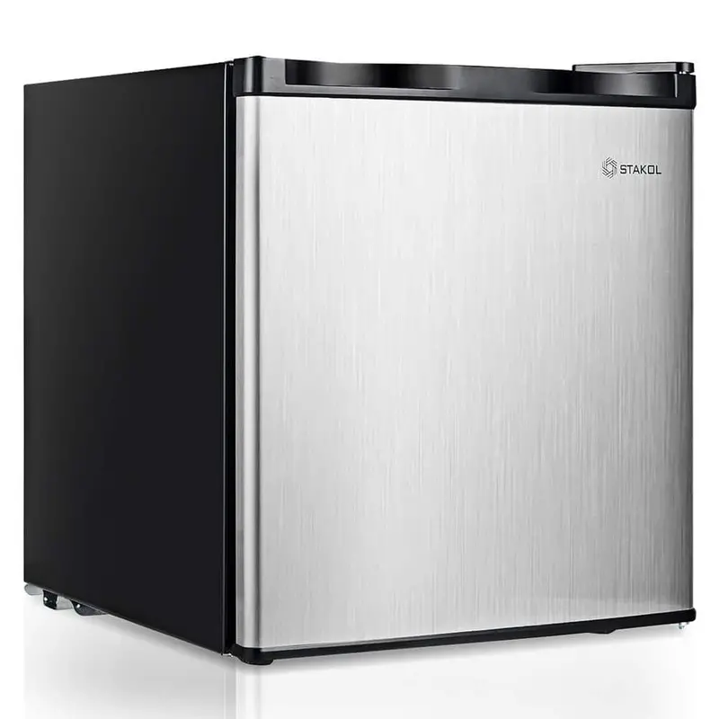 Costway 1.1 Cu. Ft. Stainless Steel Dorm-Size Single-Door Mini Upright Freezer 1