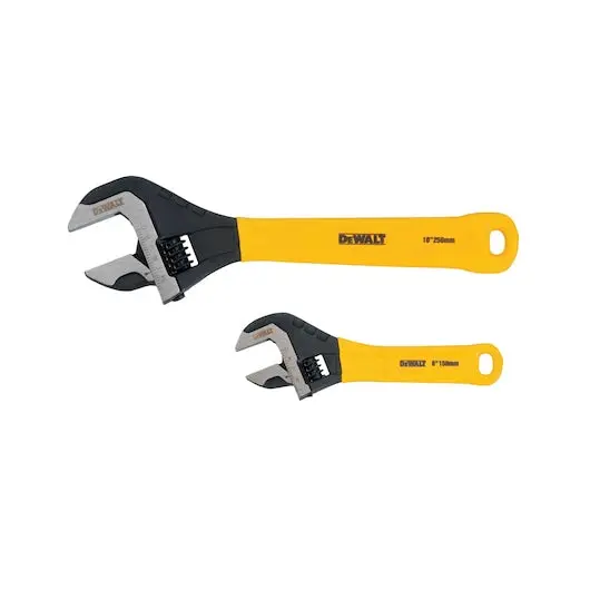 Dewalt 2-Pack Dip-Grip Adjustable Wrenches With Comfortable Non-Slip Handles 1
