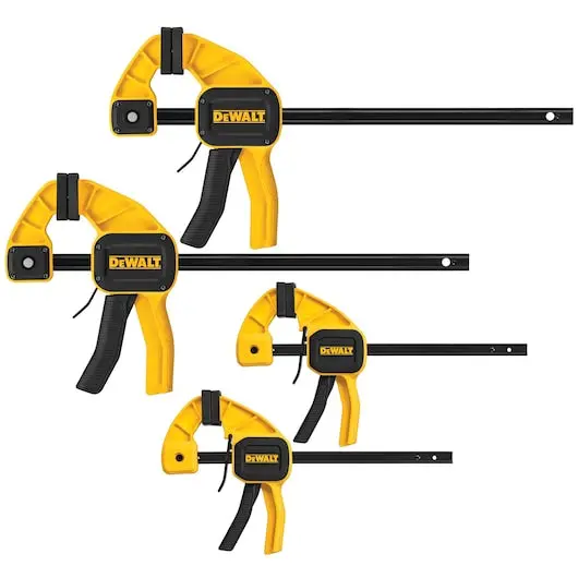 Dewalt 4-Pack Medium And Large Trigger Clamps For Versatile Fastening 1