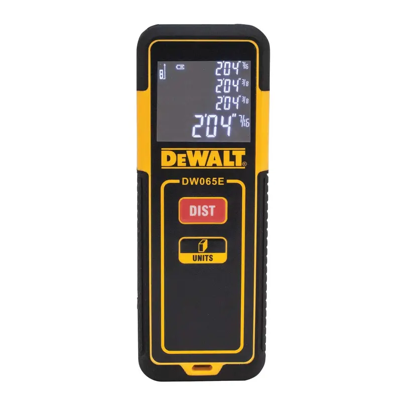 Dewalt Dw065E Laser Distance Meter – 65-Foot Range With Backlit Display 1
