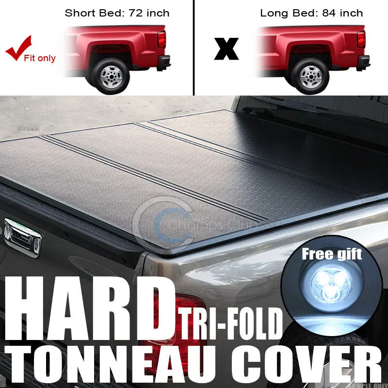 Durable Tri-Fold Tonneau Cover For 1982–1993 Chevrolet S10, Gmc S15 & Sonoma (6' Regular/Extended Bed) 1