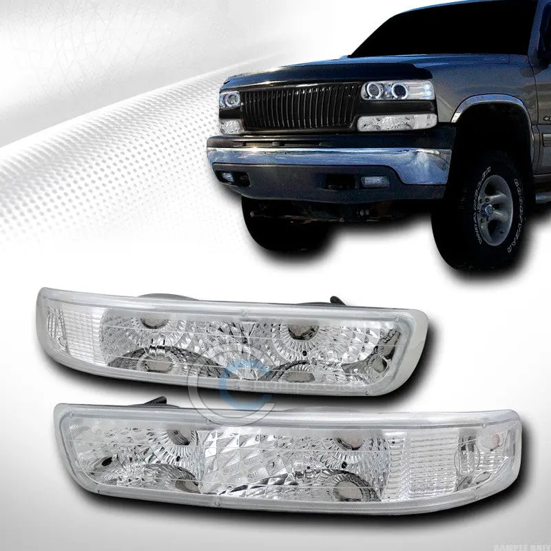 Euro-Style Chrome Housing With Clear Lens Bumper Turn Signals For 1999–2002 Chevrolet Silverado & 2000+ Tahoe/Suburban 1