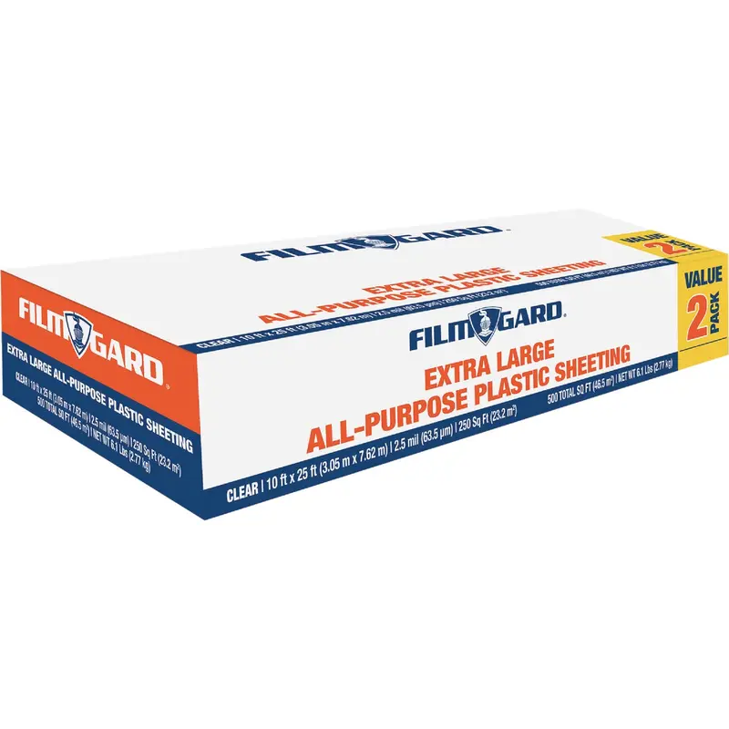 Film Gard Clear Polyethylene Sheeting – 10 Ft × 25 Ft, 2.5 Mil Thickness 1