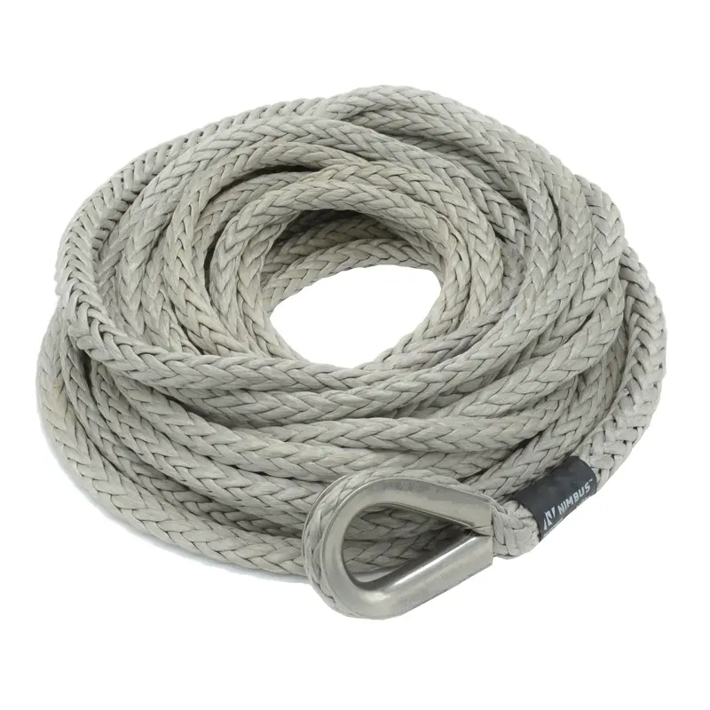 Fusion Tools 7/16" X 50' Nimbus Synthetic Winch Line – Stainless Steel Thimble, 7,400 Lb Wll 1