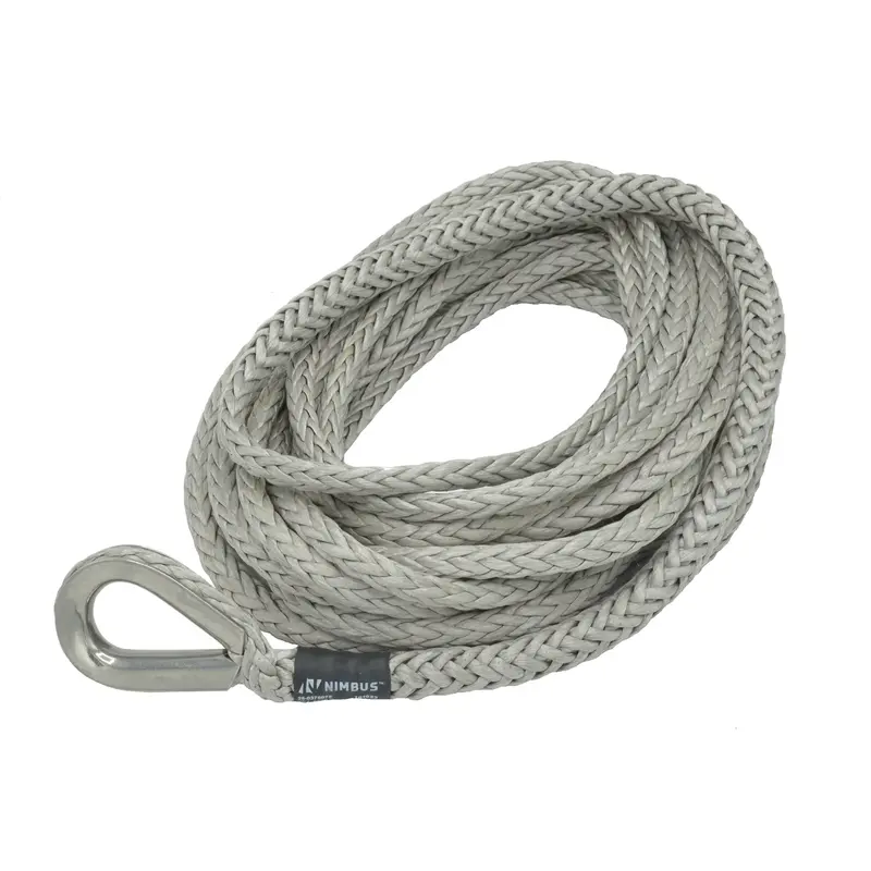 Fusion Tools Nimbus 3/8" X 75' Synthetic Winch Line Extension With Stainless Thimble & Kevlar Tail – 6,600 Lb Wll 1