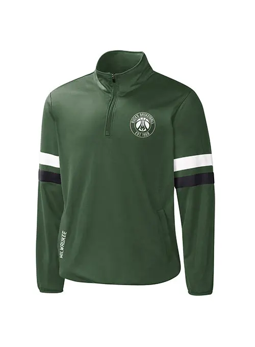G-Iii Player Option Green 1/2 Zip Pullover – Milwaukee Bucks Performance Layer 1