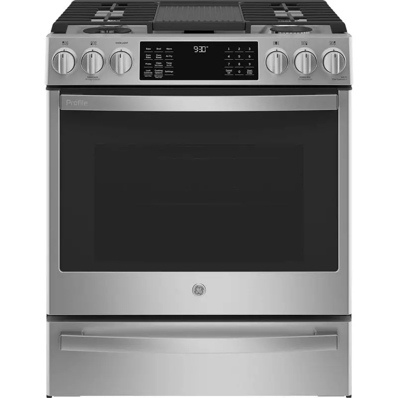 Ge Profile 30-Inch Slide-In Dual Fuel Range – 5.7 Cu. Ft., True Convection + Air Fry 1