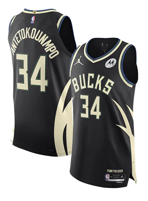 Giannis Antetokounmpo 2022 Jordan Statement Authentic Jersey – Milwaukee Bucks 1