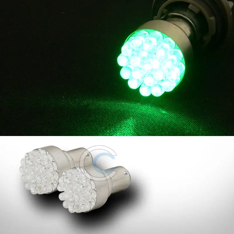 Green 1157/Bay15D Led Bulbs – 2-Pack, 19-Smd Front Side Marker Lights 1