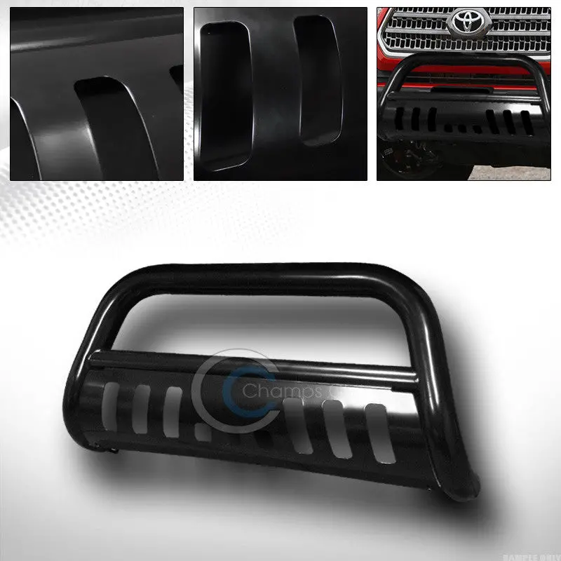 Heavy-Duty Black Bull Bar Brush Guard With Grille And Bumper Protection For 2016–2017 Toyota Tacoma 1