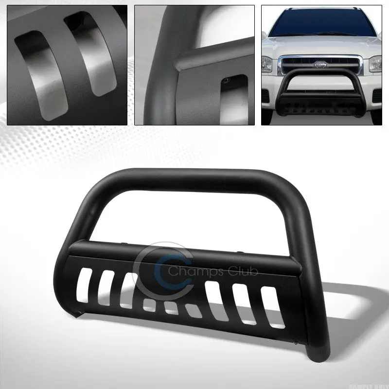 Heavy-Duty Matte Black Bull Bar Brush Guard With Grille Protection For 1999–2004 Nissan Pathfinder 1