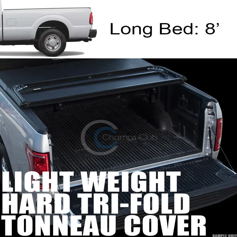 Heavy-Duty Tri-Fold Hard Tonneau Cover For 1999–2016 Ford Super Duty F-250/F-350/F-450 – 96-Inch Long Bed 1