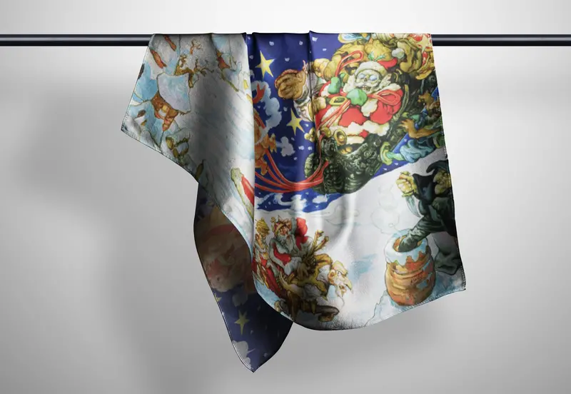 Hogfather Themed Luxury Silk Scarf 1