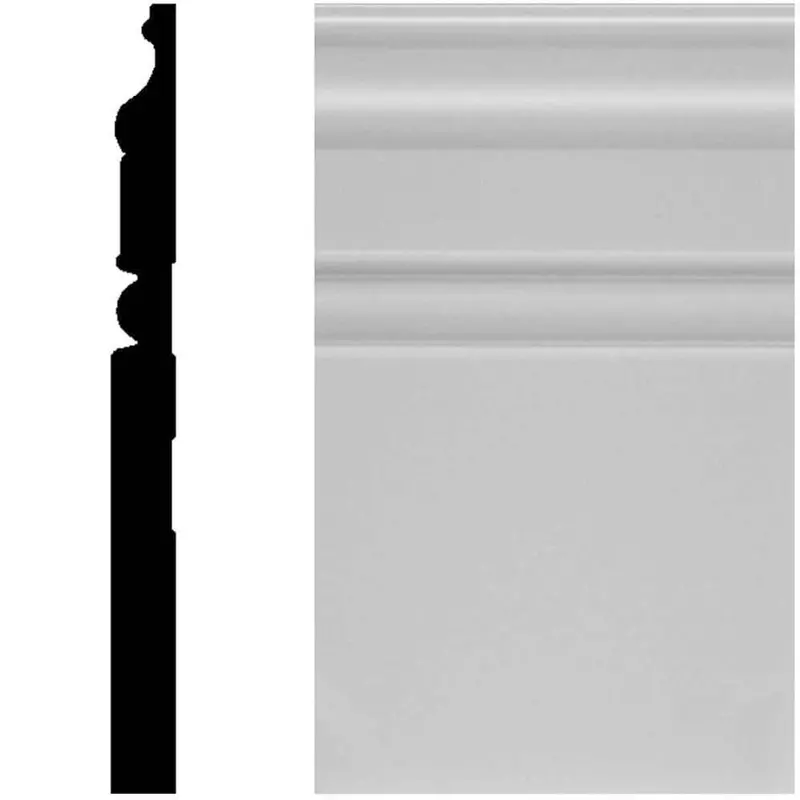 House Of Fara 8815 Primed Mdf Baseboard: 5/8" X 7-1/4" X 96" (1 Pc, 8 Lf) 1