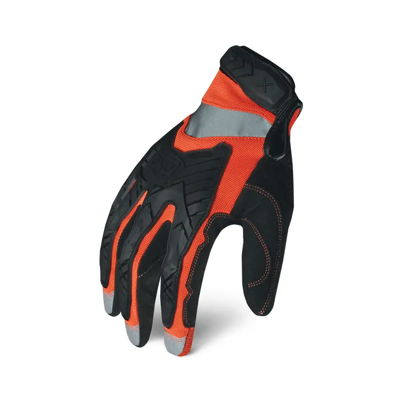 Iron Clad Exo2-Hzio Orange-And-Black Hi-Vis Tpr Safety Glove 1