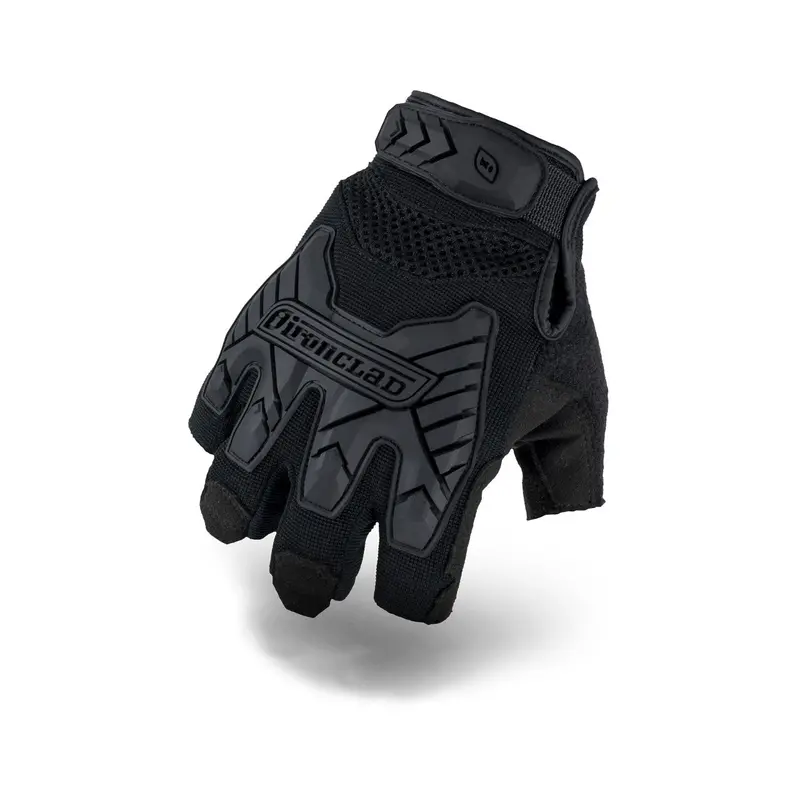 Iron Clad Iext-Fiblk Black Tactical Fingerless Impact Glove 1