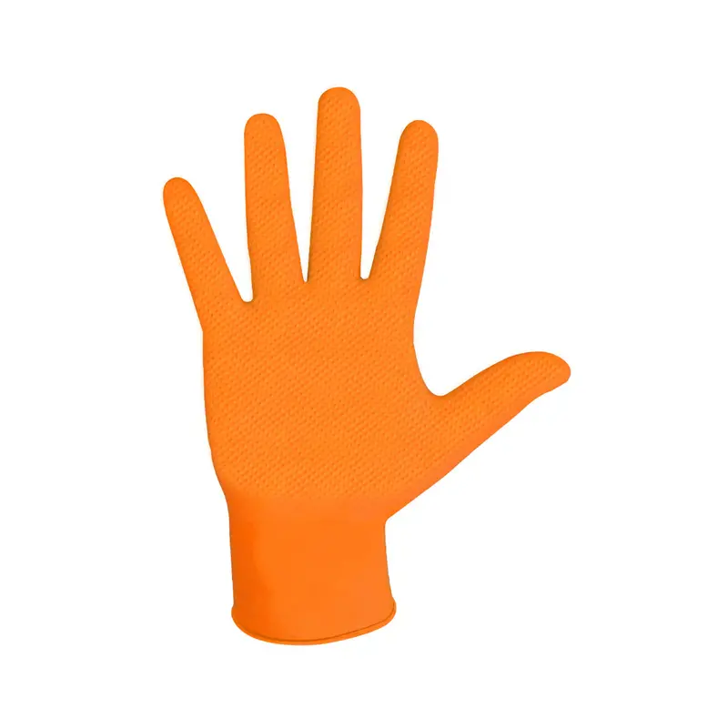 Ironclad Orange Textured 6-Mil Powder-Free Nitrile Disposable Gloves – 100-Pack, Clean-Fit Design 1