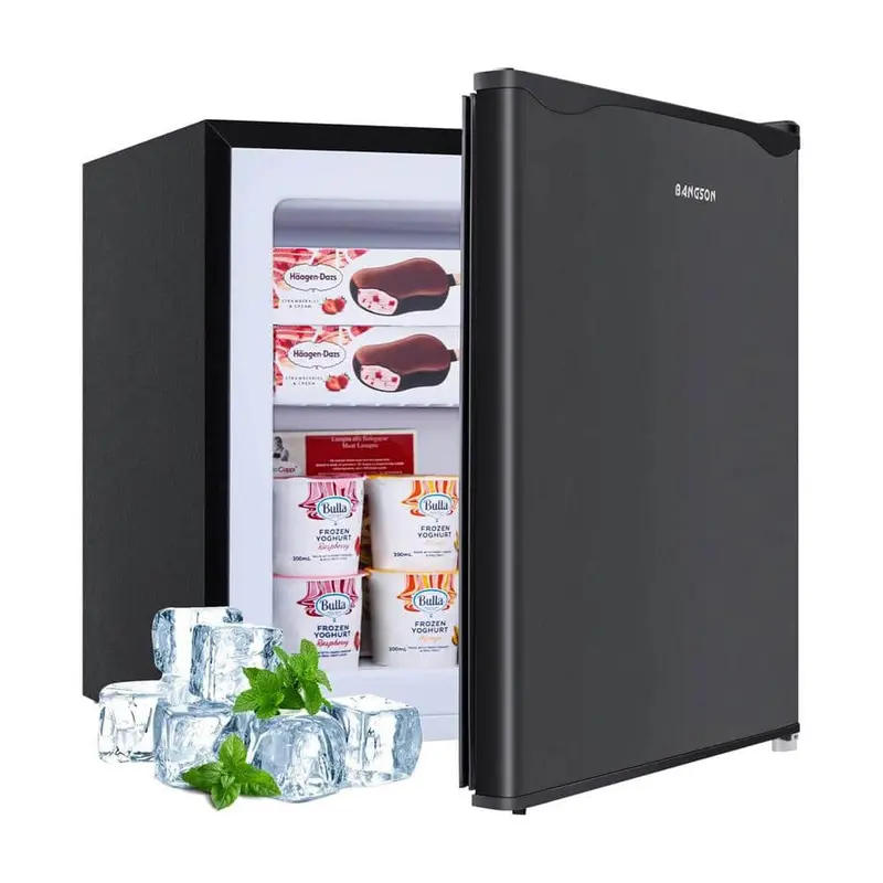 Jeremy Cass 1.1 Cu. Ft. Black Mini Upright Freezer With Stainless Accents 1