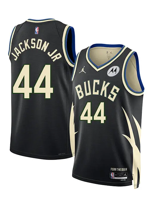 Jordan Andre Jackson Jr. 2022 Milwaukee Bucks Statement Swingman Jersey 1