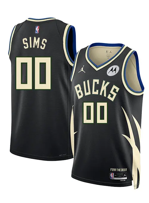 Jordan Jericho Sims 2022 Milwaukee Bucks Statement Swingman Jersey 1