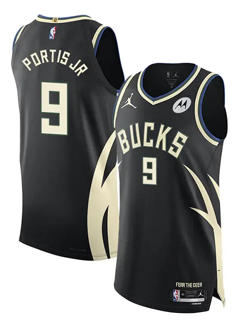Jordan Milwaukee Bucks 2022 Statement Jersey – Bobby Portis Jr. Authentic Edition 1