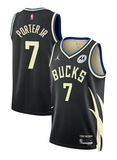 Kevin Porter Jr. Swingman Jersey – Jordan 2022 Statement Edition Milwaukee Bucks 1
