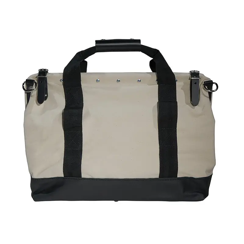 Klein Tools 5003-20 Heavy-Duty Canvas Tool Bag With Reinforced Leather Base — 15-Compartment, 20-Inch 1