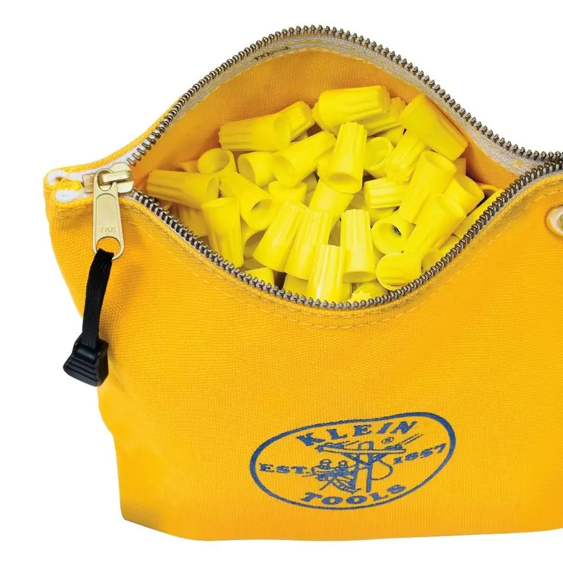 Klein Tools 5539Yel 10-Inch Yellow Canvas Zipper Tool Pouch 1