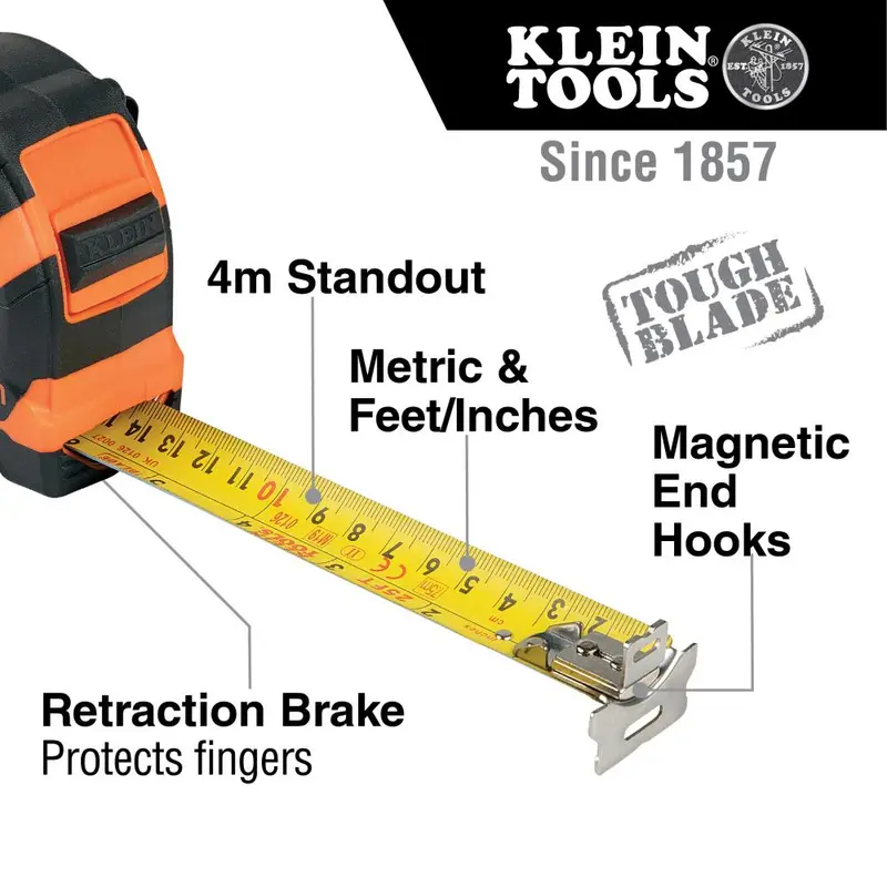 Klein Tools 7.5-Meter Magnetic Double-Hook Tape Measure (Model 9375) 1