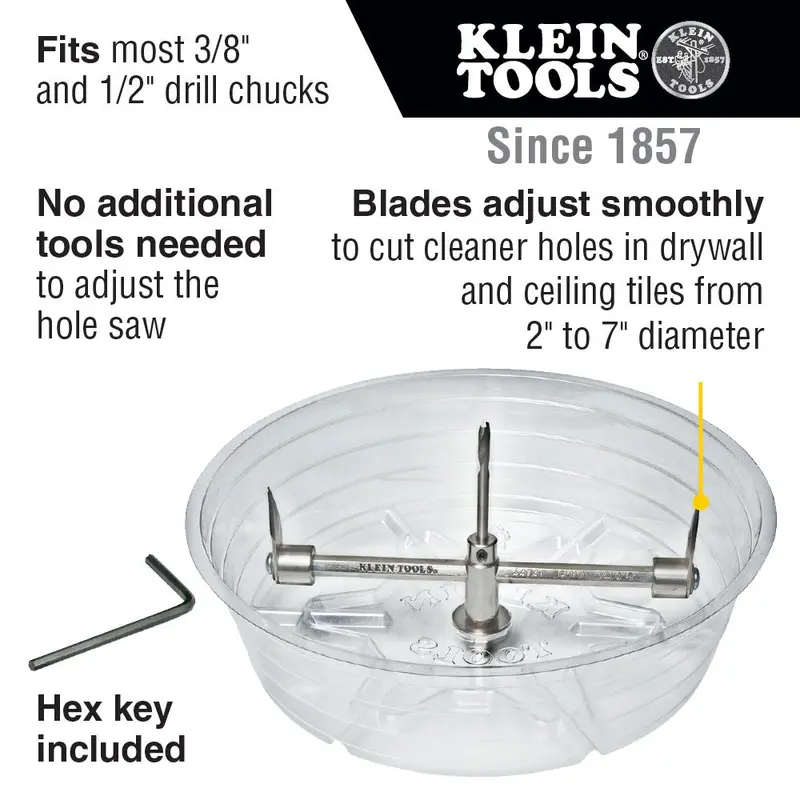 Klein Tools Adjustable-Diameter Hole Saw – Quick-Set Design 1