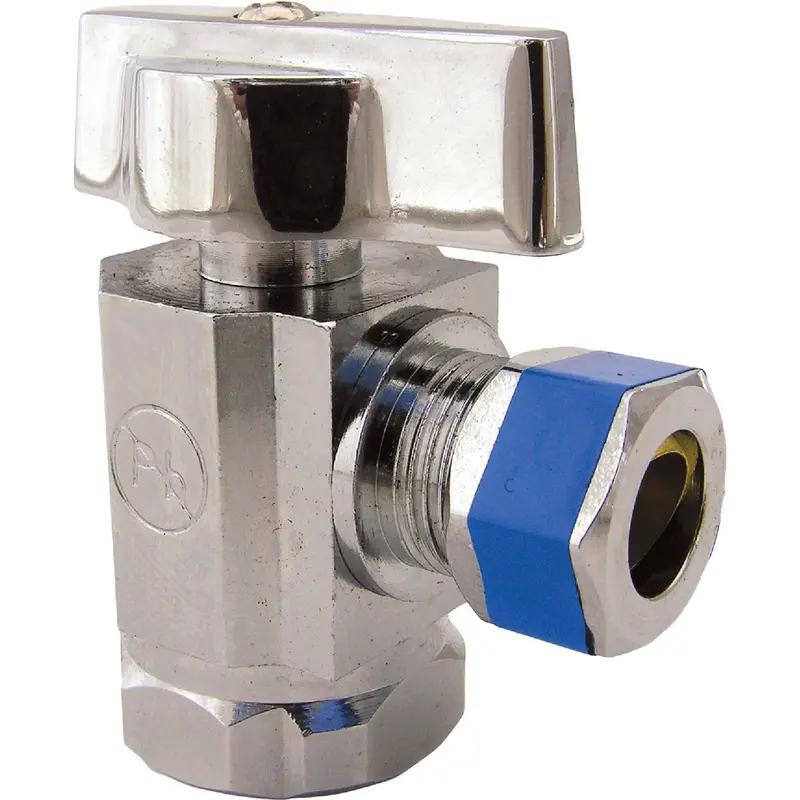 Lasco 1/2" Ips Inlet × 3/8" Compression Outlet Angle Valve – 1/4-Turn Shut-Off 1