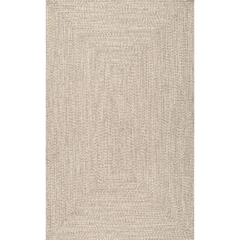 Lefebvre Casual Braided Tan Patio Rug – 5' X 8' Uv-Resistant Outdoor-Friendly Weave By Nuloom 1