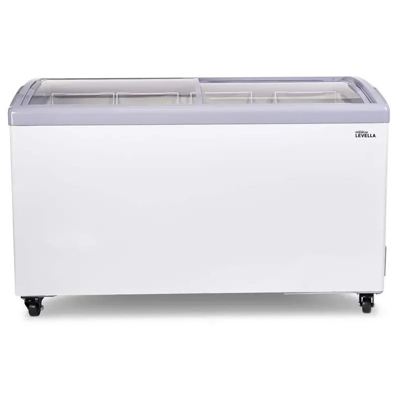 Levella 10.9 Cu. Ft. Curved-Glass Top Chest Freezer – White, Residential & Commercial Use 1