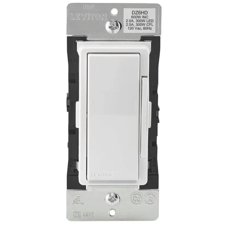 Leviton Decora Smart Z-Wave Dimmer – 600W, White/Light Almond Dual-Finish Option 1