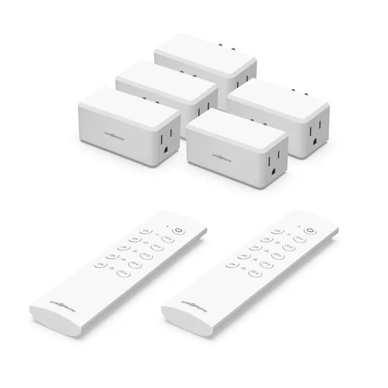 Link2Home Wireless Indoor Remote Outlet System – 5 Receivers + 2 Remotes 1
